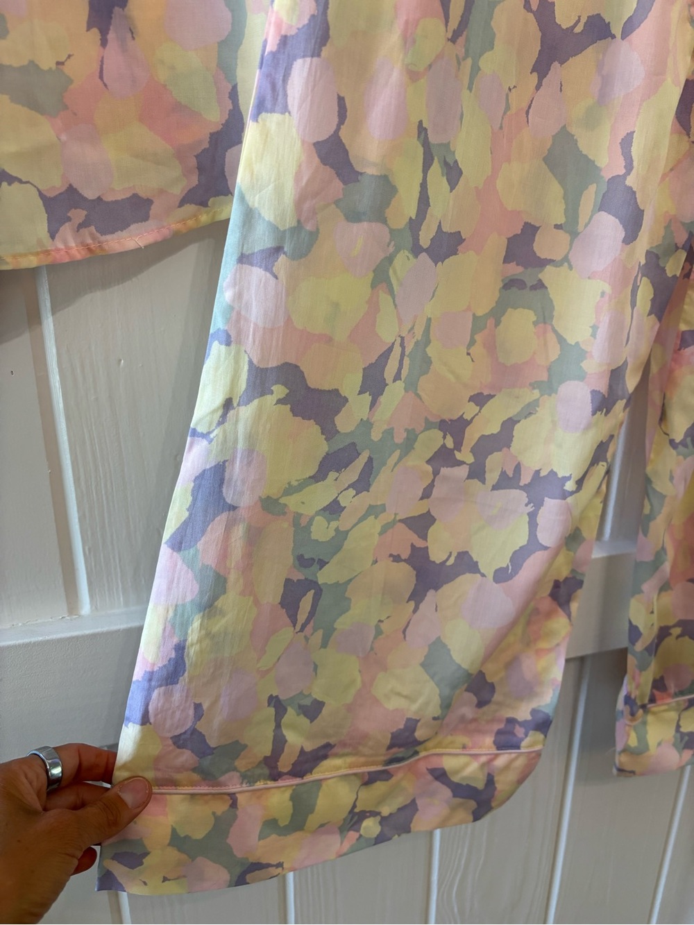 Stars Above Abstract Pink Lavender Pastel Pajama Set Lyocell Lounge Feminine S - Picture 4 of 13